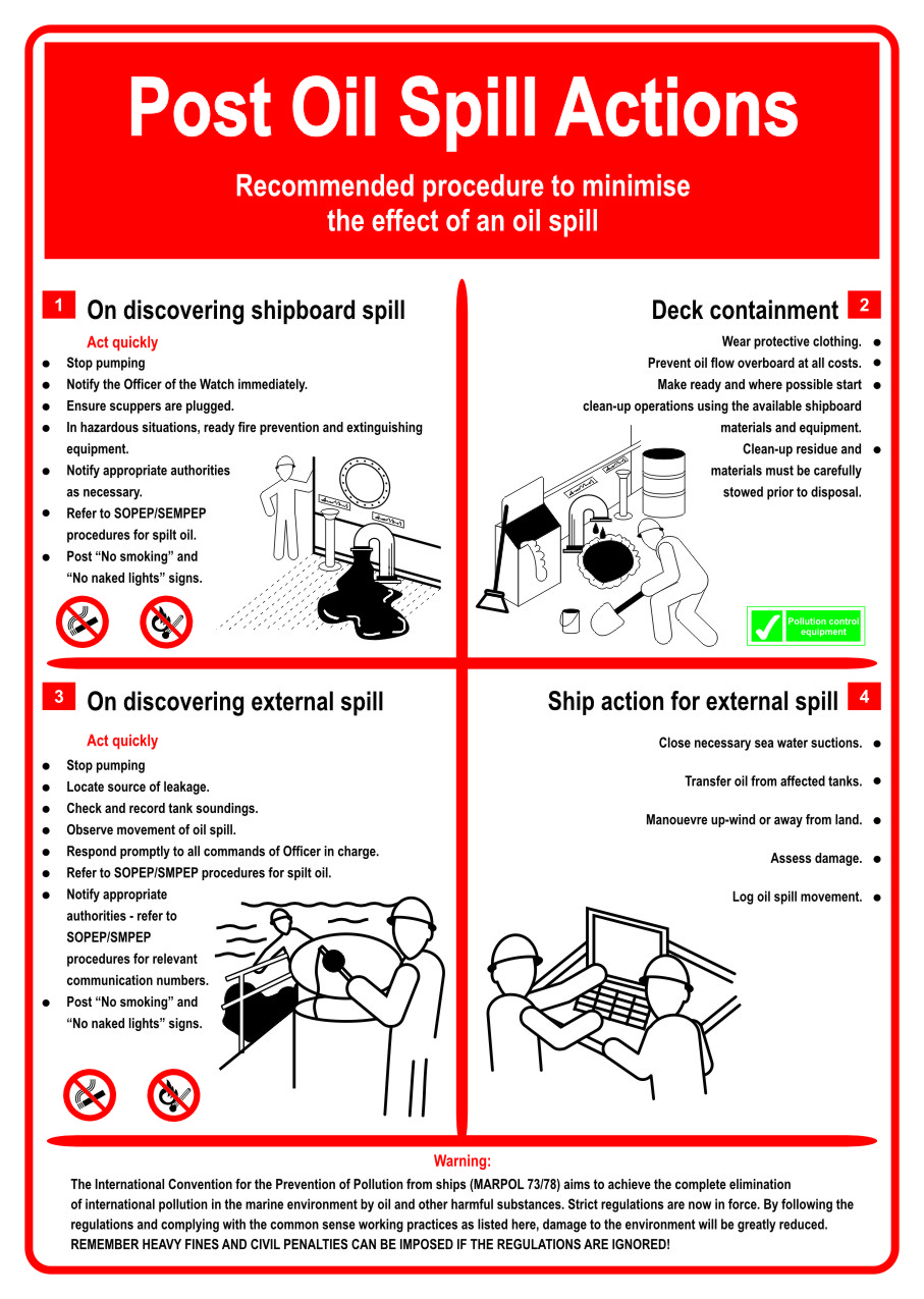 Post oil spill actions - Training & Safety Posters & Booklets - Safeway ...